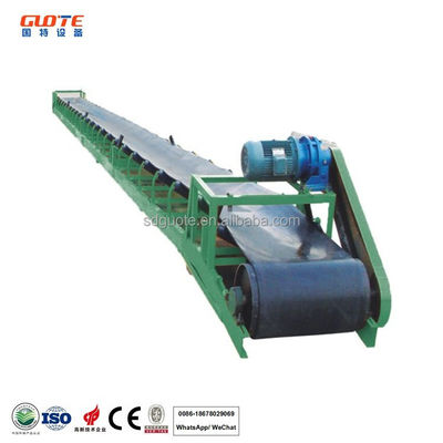 1986 KG Peso GUOTE Transportador de cinta de caucho plano inclinado para materiales de carbón y minería