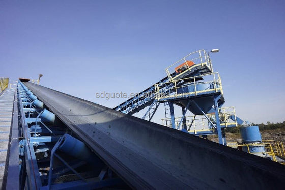 1986 KG Peso GUOTE Transportador de cinta de caucho plano inclinado para materiales de carbón y minería